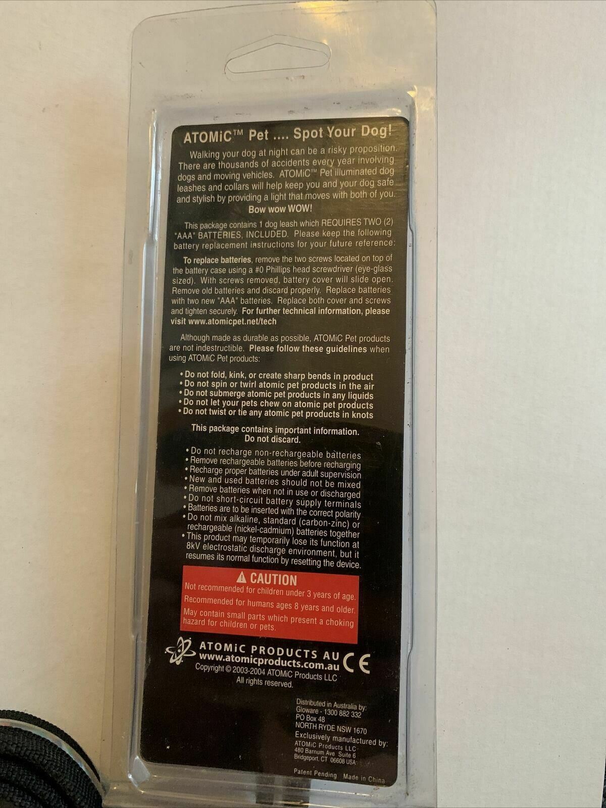 Atomic Pet Light Up Dog Leash - Black