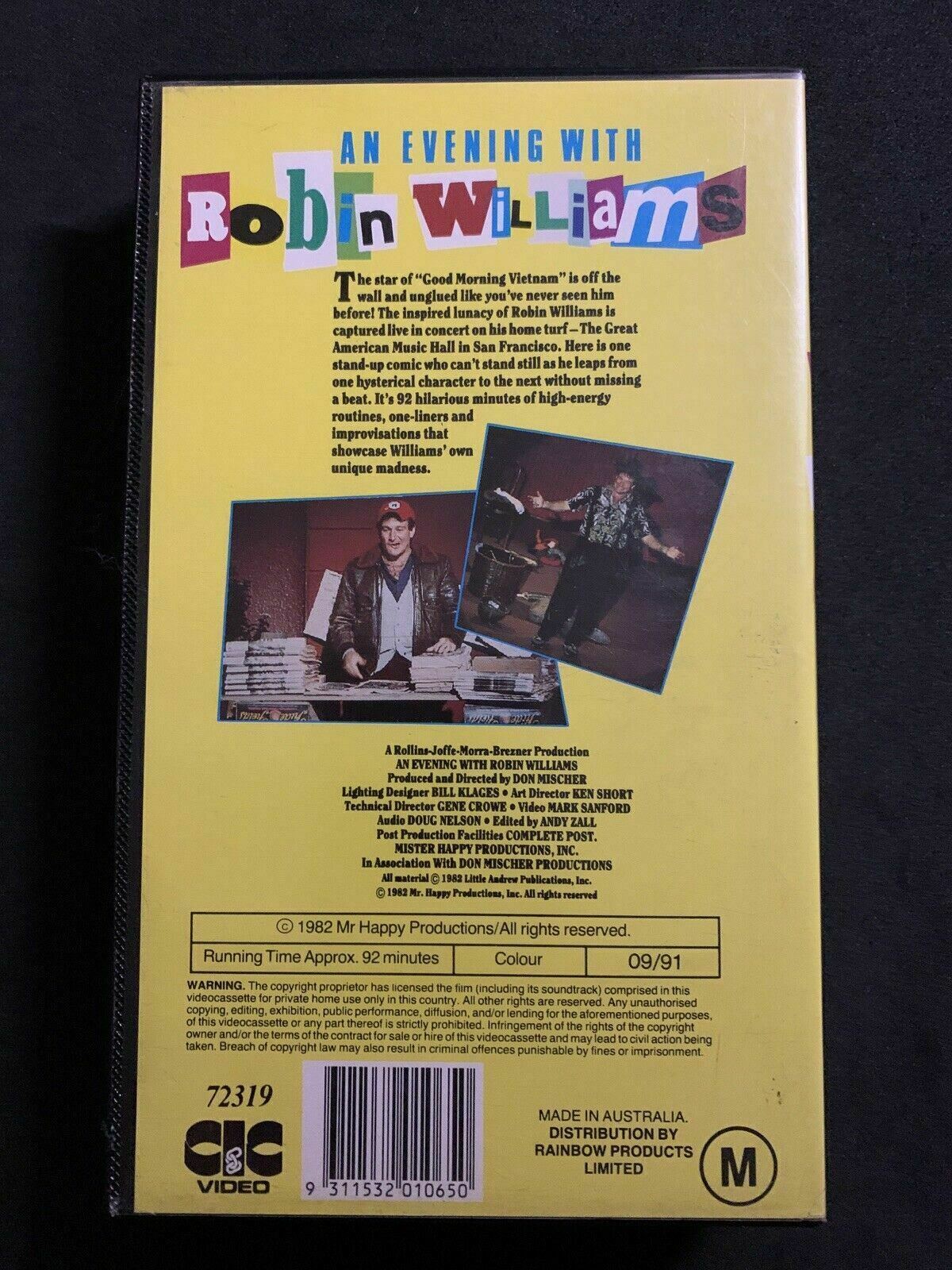 An Evening with Robin Williams (VHS, 1982) ~ RARE VHS VIDEO PAL