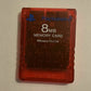 Genuine Sony PlayStation 2 PS2 8MB Memory Card SCPH-10020 Transparent Red Japan