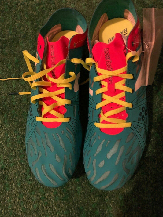 NEW BALANCE Blue Red LaceUp LIGHTWEIGHT RUNNING TRACK SHOES Cleats UK 7.5 US 9.5