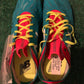 NEW BALANCE Blue Red LaceUp LIGHTWEIGHT RUNNING TRACK SHOES Cleats UK 7.5 US 9.5
