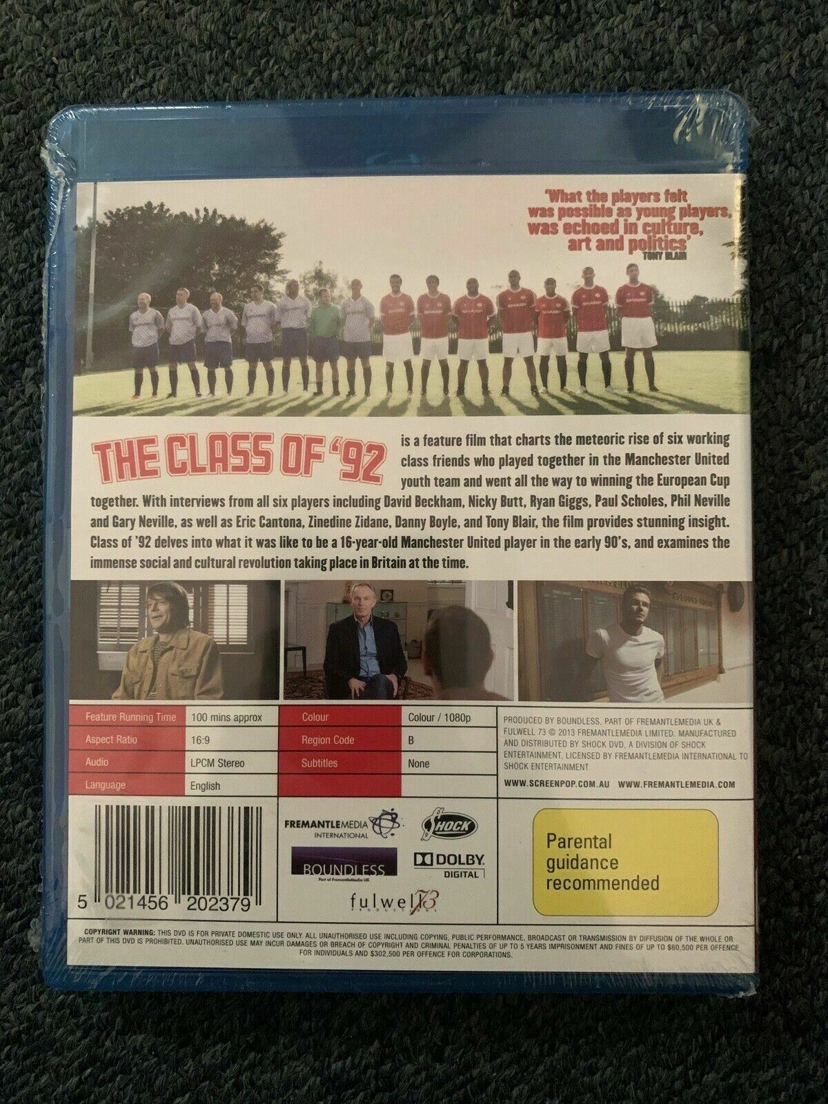 *New Sealed* The Class Of '92 (Blu-ray) - Manchester United Beckham, Giggs, Nevi