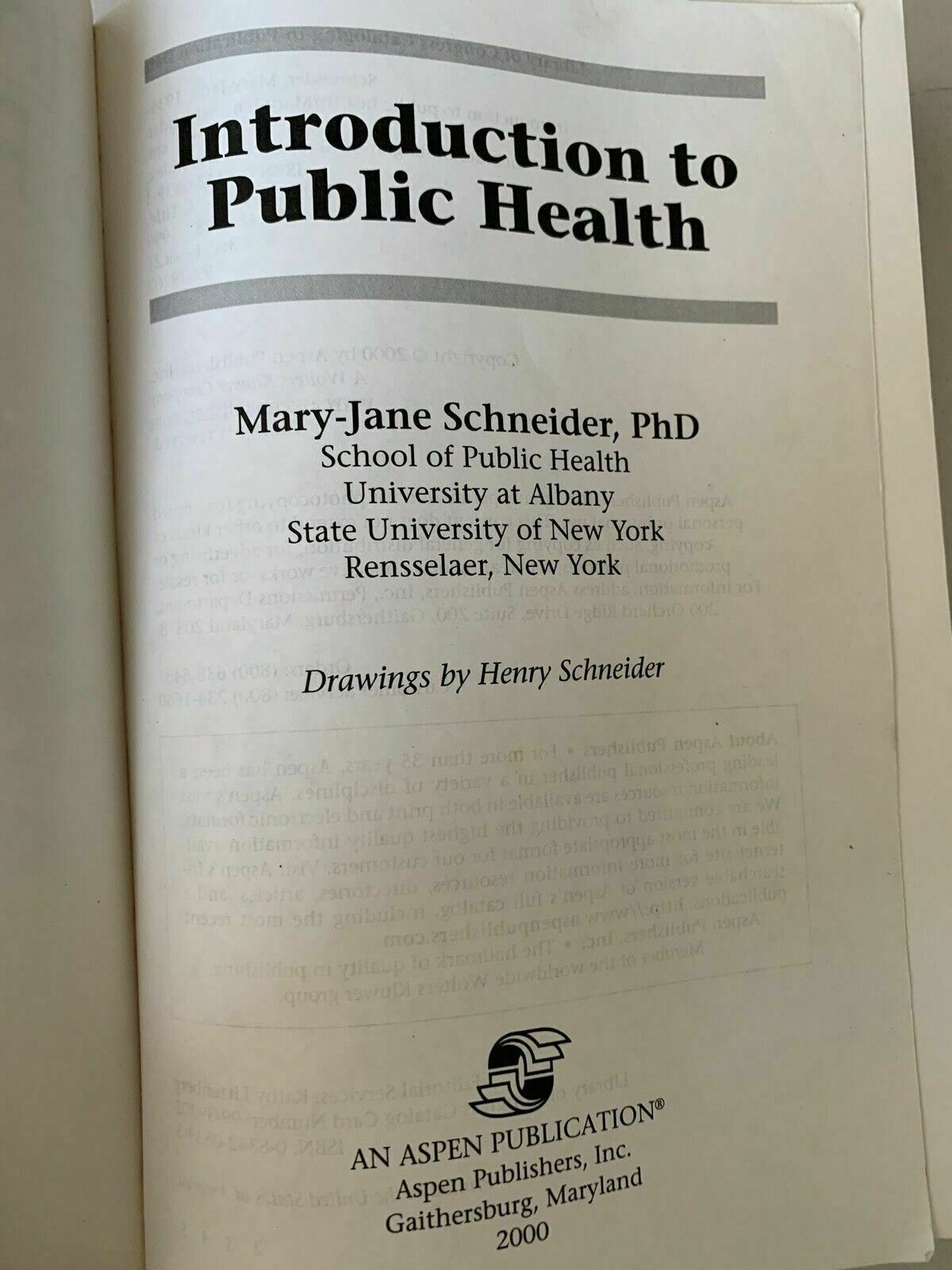 Introduction To Public Health By Mary-Jane Schneider 2000