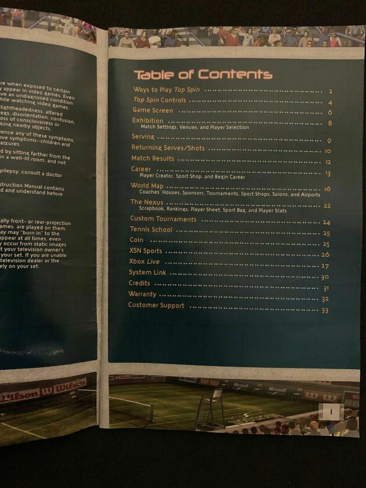 Top Spin (Microsoft Xbox, 2003) PAL with Manual