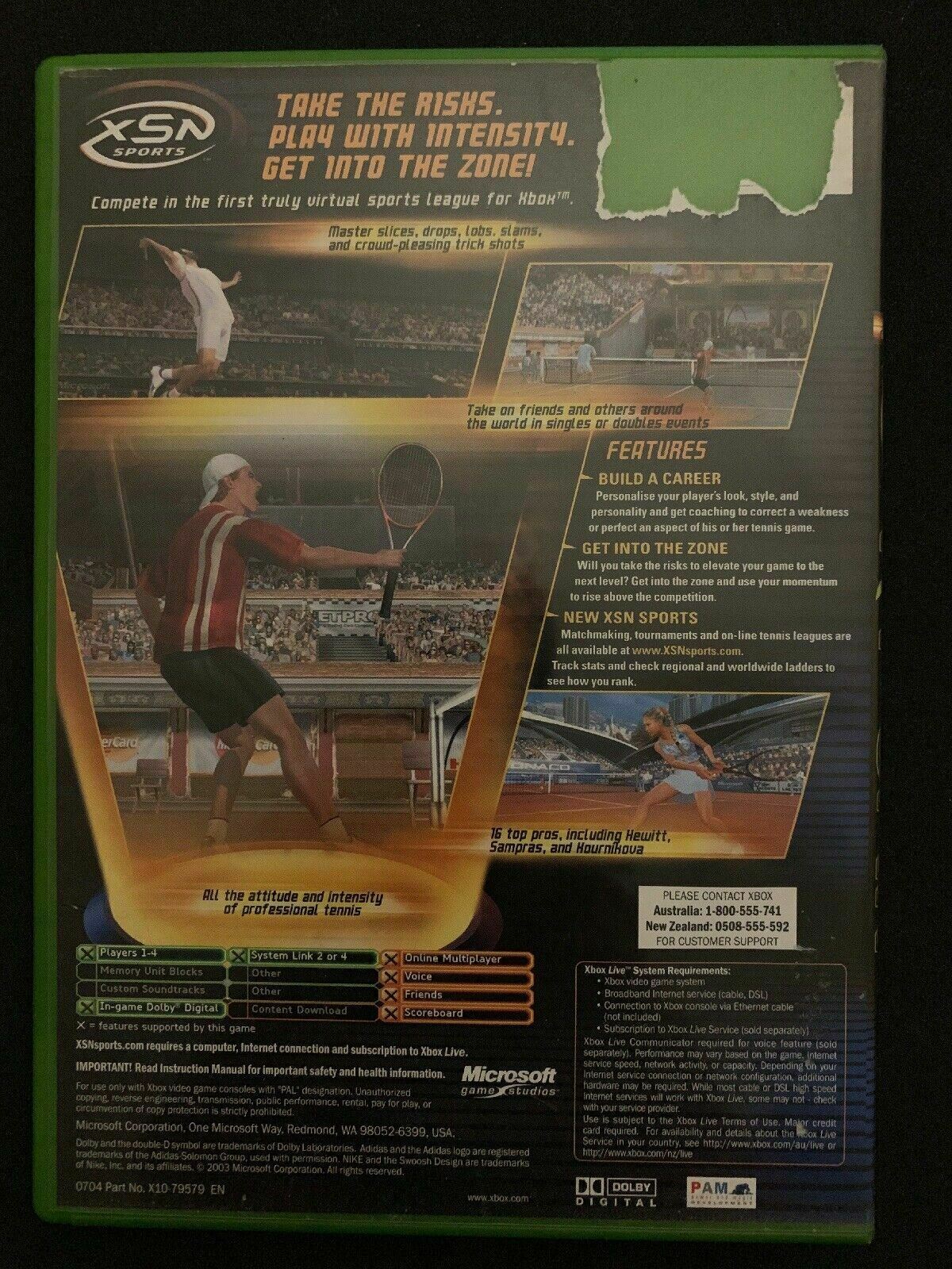 Top Spin (Microsoft Xbox, 2003) PAL with Manual