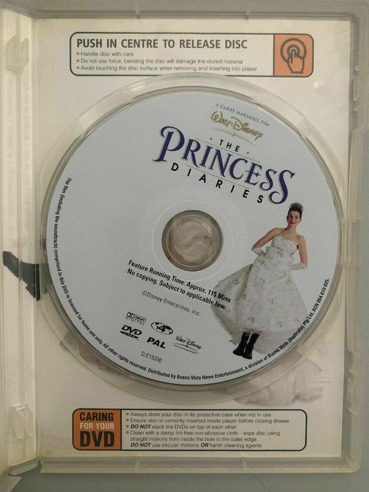 The Princess Diaries (DVD, 2002) Julie Andrews, Anne Hathaway - Region 4 Pal