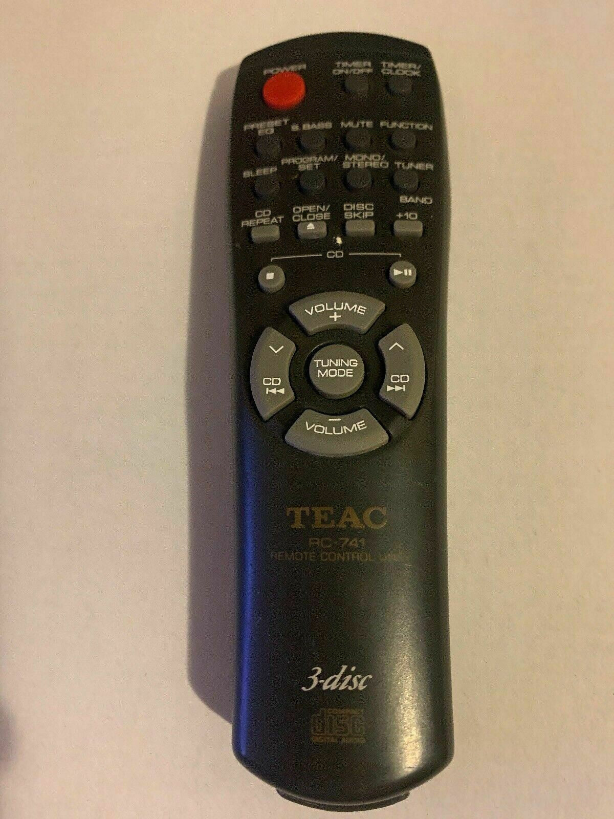 Genuine Teac RC-741 Remote Control For 3-Disc CD Player