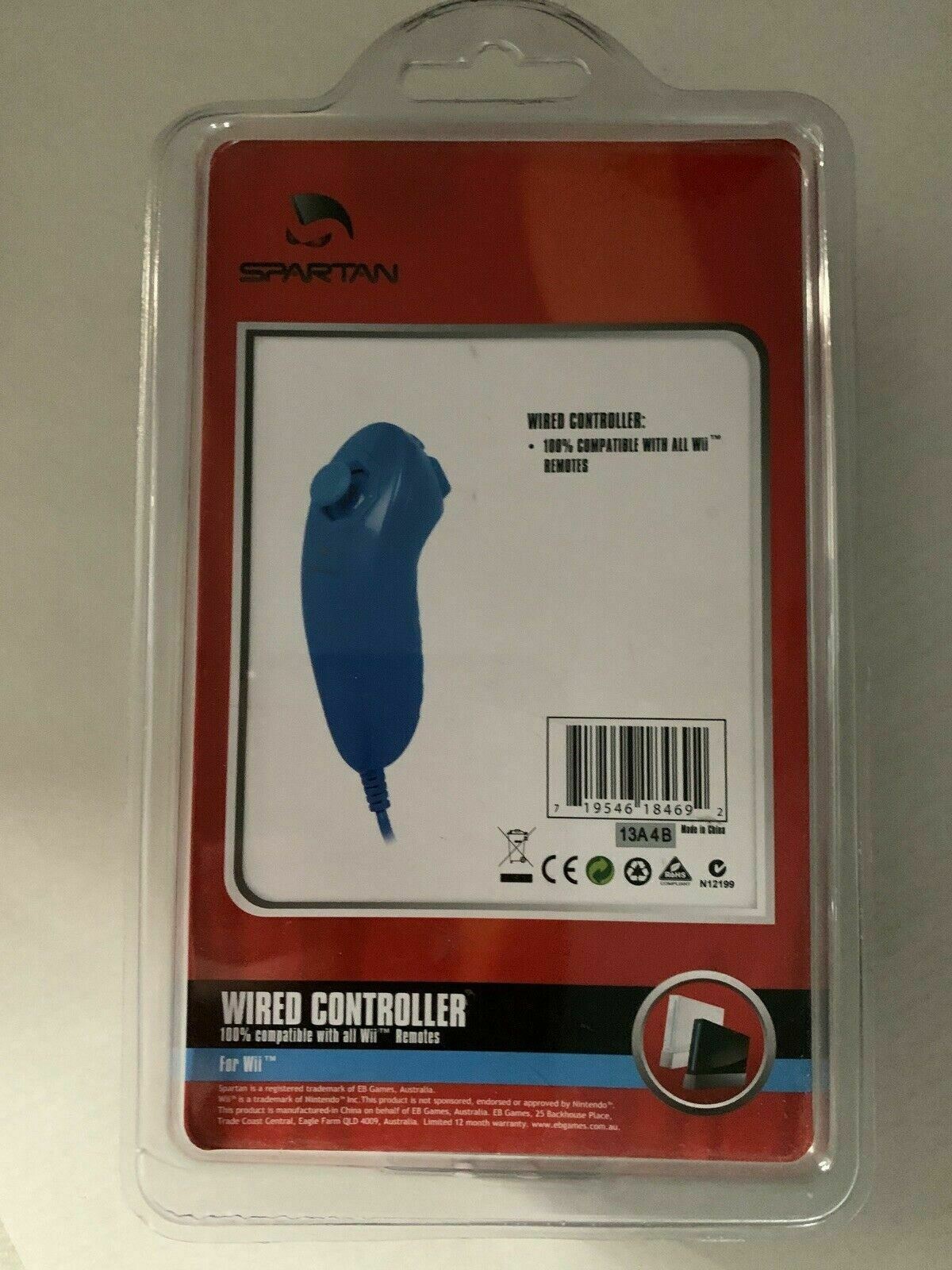 Spartan Wired Wii / Wii U Controller - Compatible With All Wii Remotes