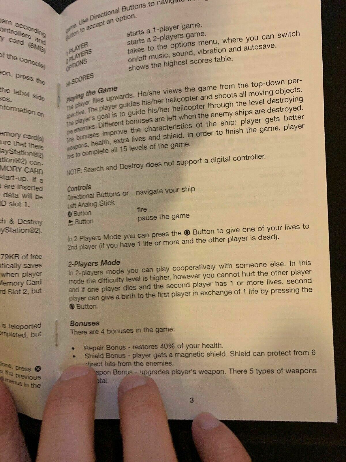 Search & Destroy (PS2) - Manual Included - Blue Disc - Top Down Plane Combat