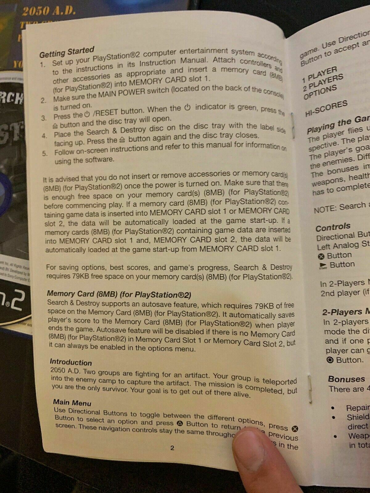 Search & Destroy (PS2) - Manual Included - Blue Disc - Top Down Plane Combat