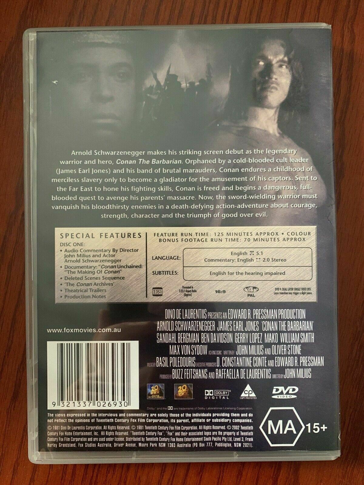 Arnold Schwarzenegger Collection (DVD, 3-Disc Set) Conan, Predator, Commando