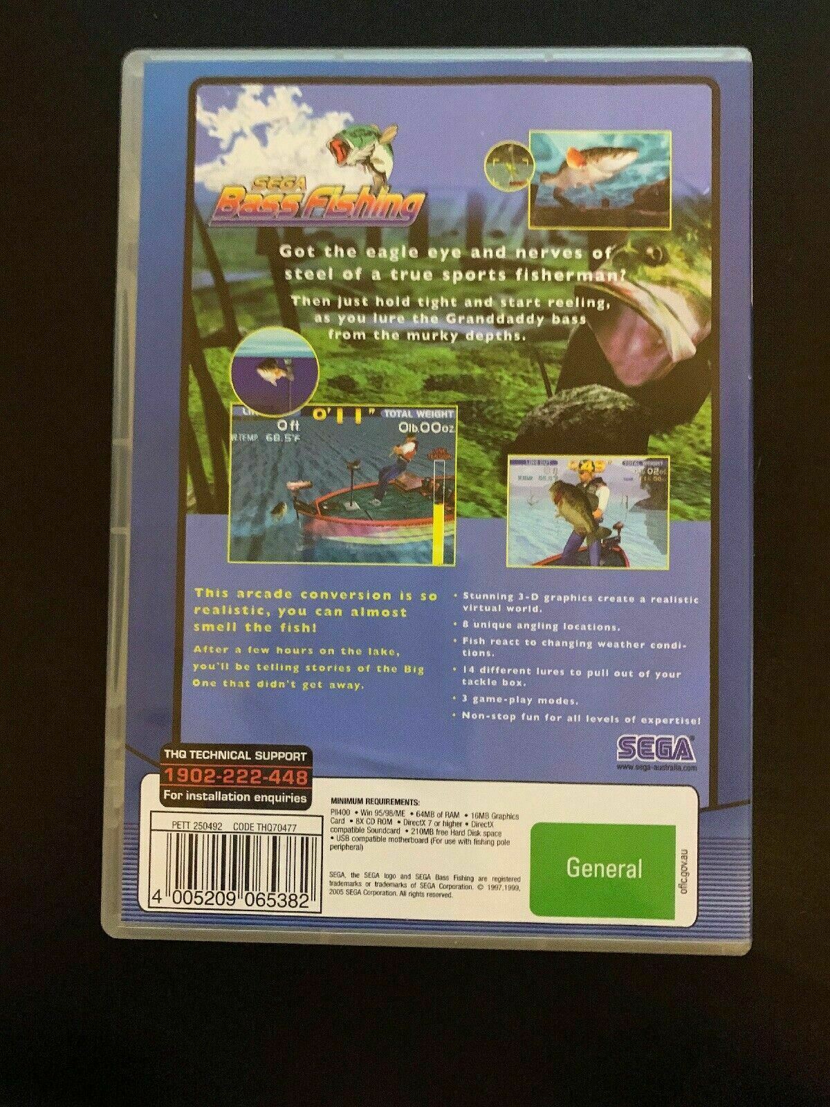 Sega Bass Fishing PC CDROM (1999) Vintage PC Game