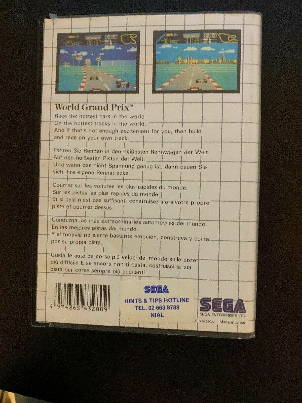 World Grand Prix  Sega Master System PAL With Manual Complete