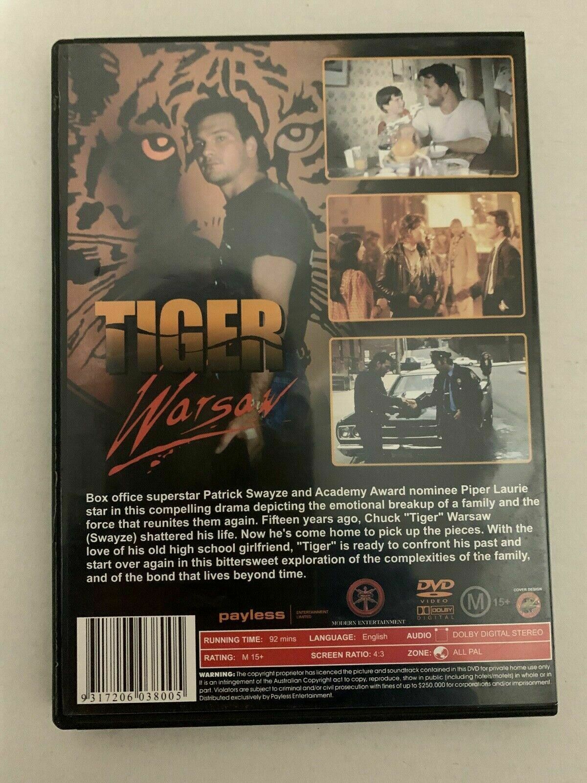 Tiger Warsaw (DVD, 1988) Patrick Swayze. All Regions