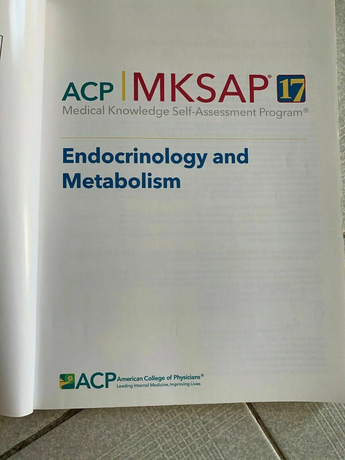 ACP MKSAP 17 Endocrinology And Metabolism Amercian College Of Physicians