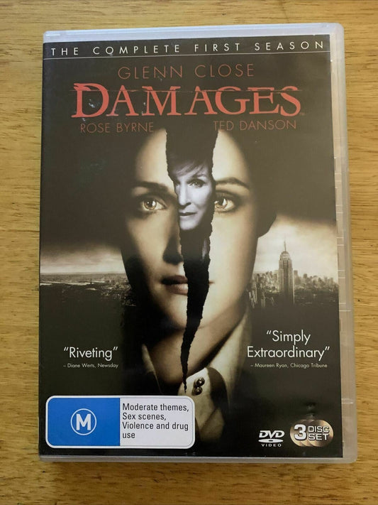 Damages : Season 1 (DVD) Glenn Close, Rose Byrne, Tate Donovan. Region 4