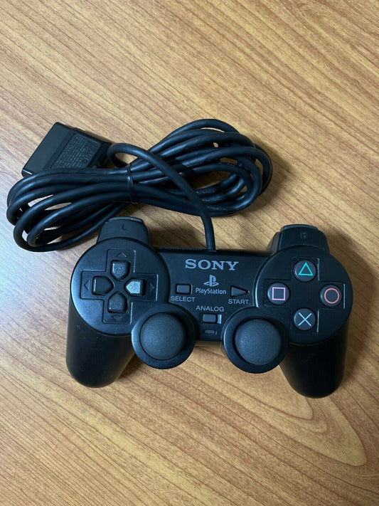 Genuine Sony PlayStation 2 CONTROLLER Black Analog Dual Shock PS1 PS2 SCPH-1200