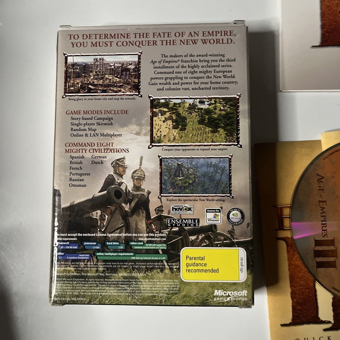 Age of empires III 3 game (Complete) PC windows 3 Disc set With product key