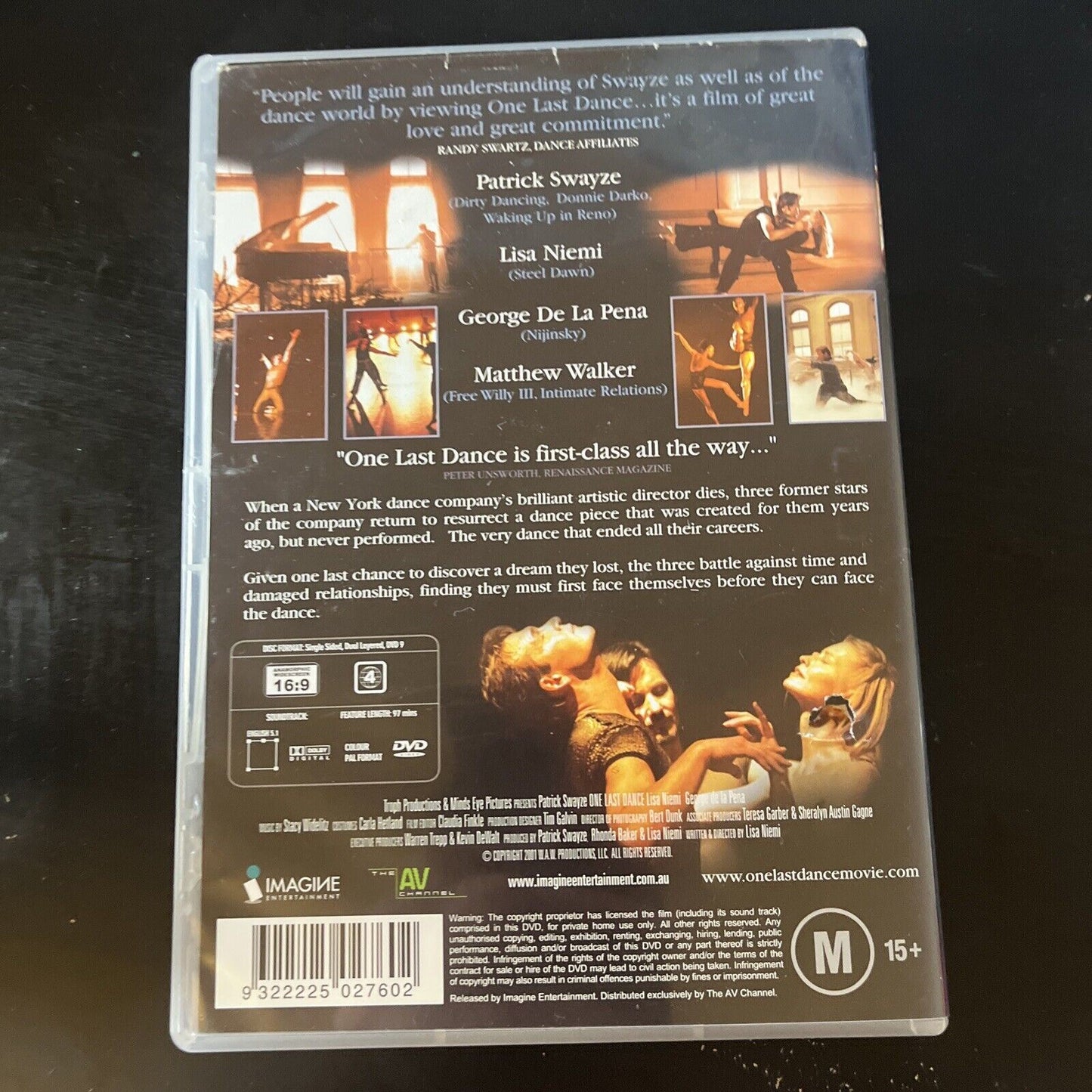 One Last Dance (DVD, 2001) Patrick Swayze Region 4