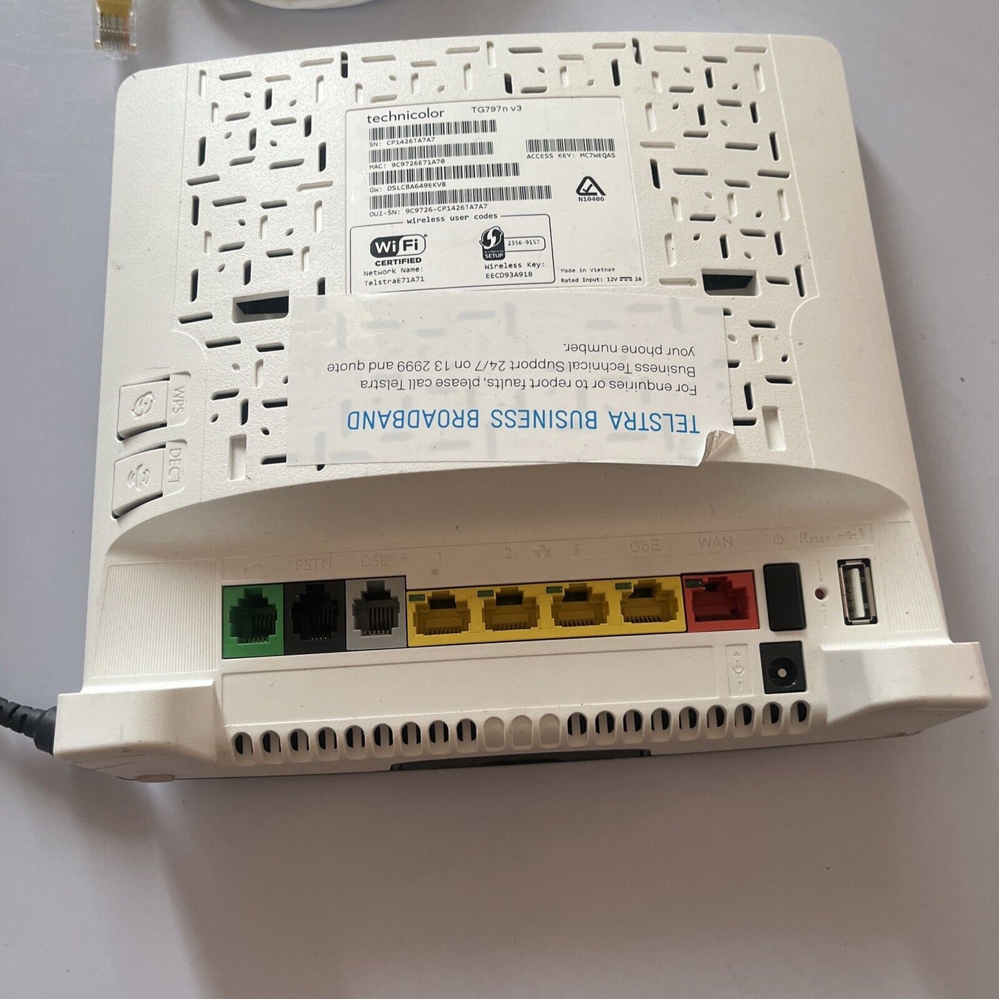 Telstra Technicolor TG797n Router Modem VoIP NBN Compatible