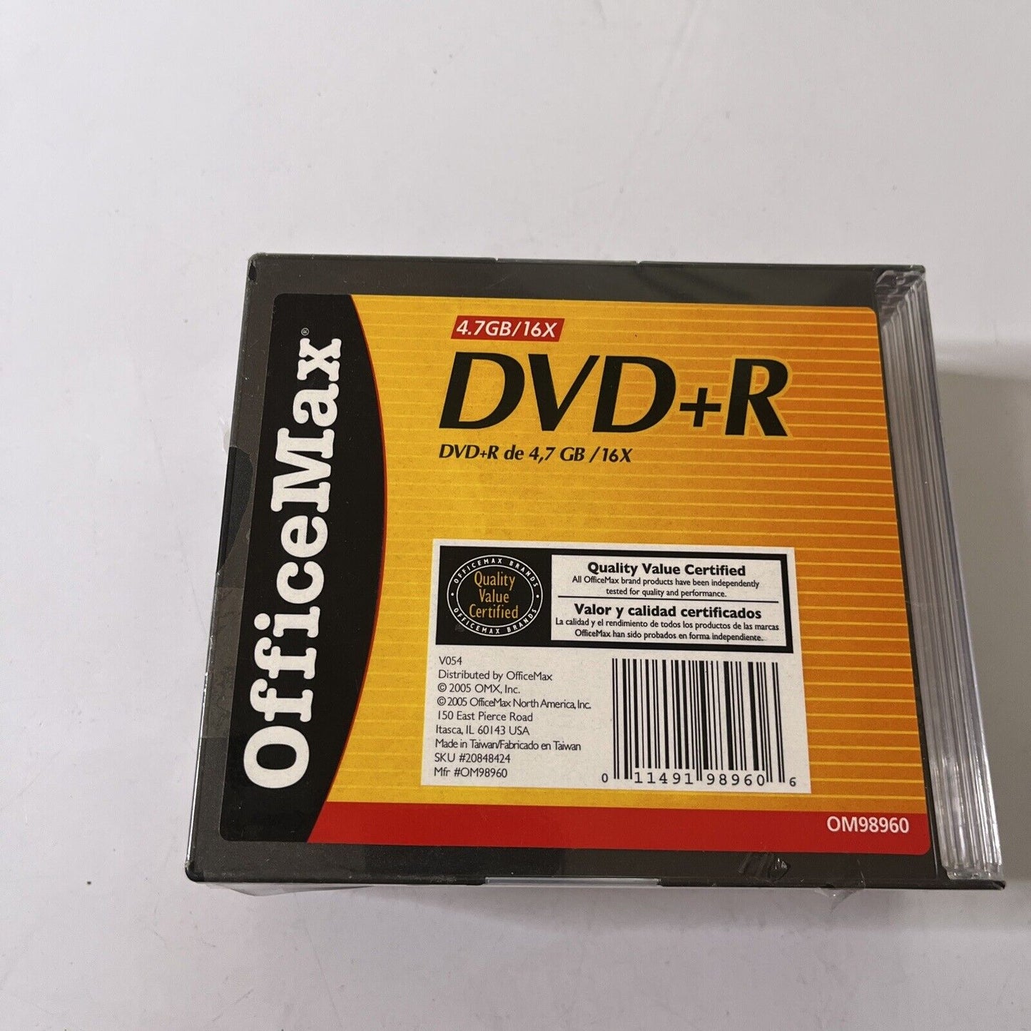 *New Sealed* OfficeMax DVD+R 4.7GB 10-Blank DVDs