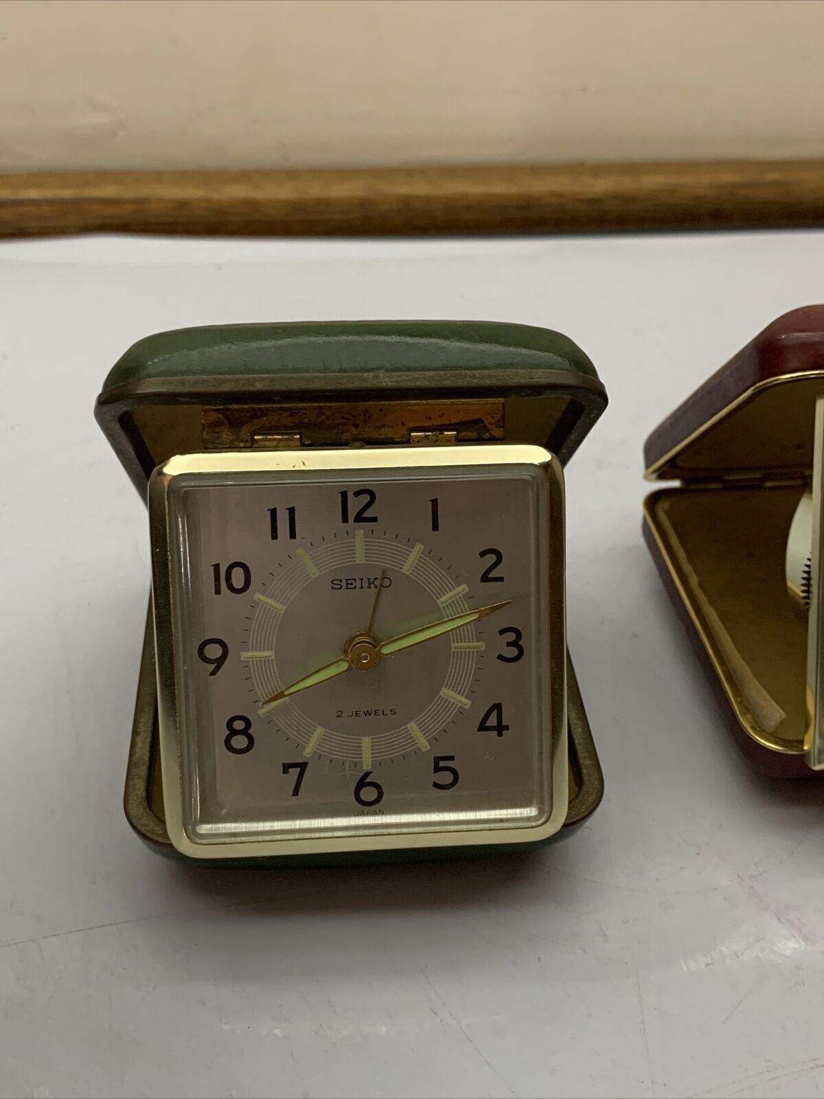 3x Seiko 2 Jewels Windup Pocket Clocks 60's Made In Japan *For Parts Or Repair*