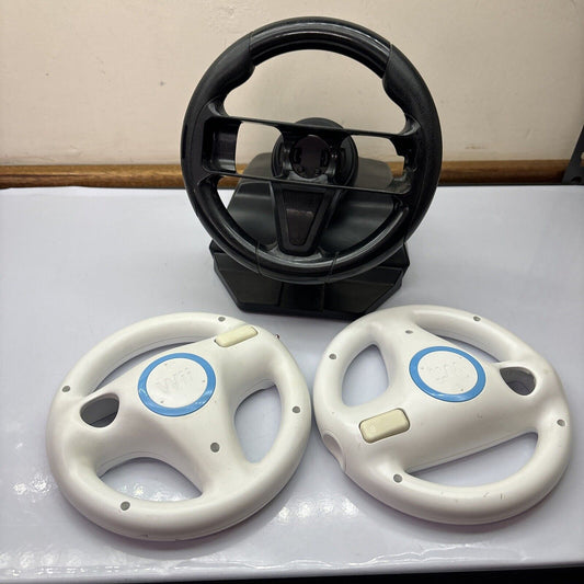 3x Steering Wheels For Nintendo Wii