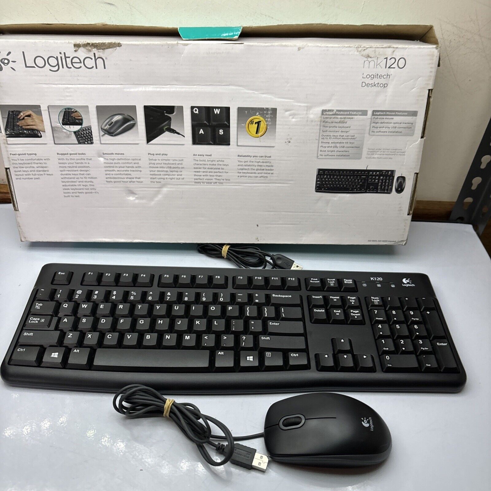 Logitech MK120 (920-002586) USB Keyboard and Mouse – Retro Unit