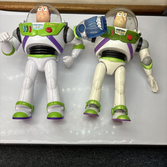 2x Buzz Lightyear 12" Action Figure Disney Power Punch 640697 & 2012 Y1217