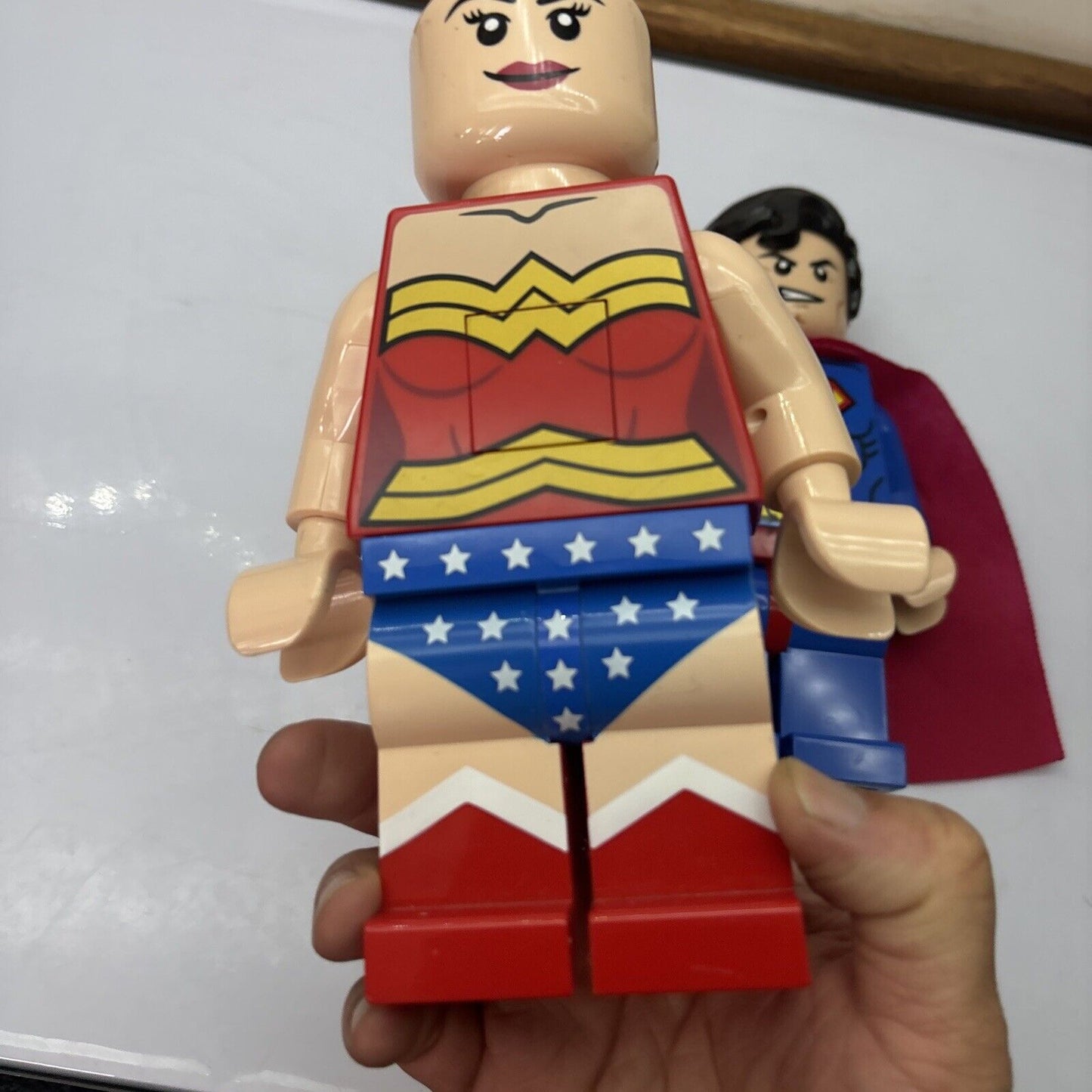 Superman & Wonder Woman Lego 7.5" 2014 Figure Lights Up