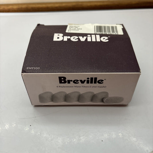 Breville Charcoal Water Filters for Espresso Machines - Pack of 6 Filters BWF100