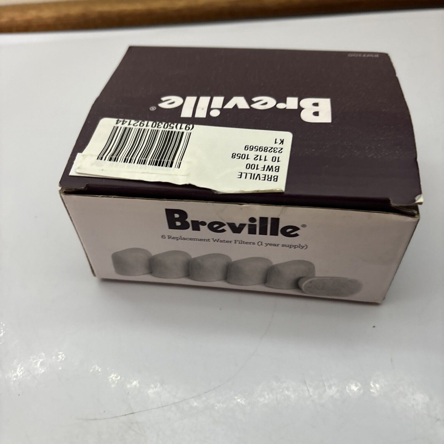 Breville Charcoal Water Filters for Espresso Machines - Pack of 6 Filters BWF100