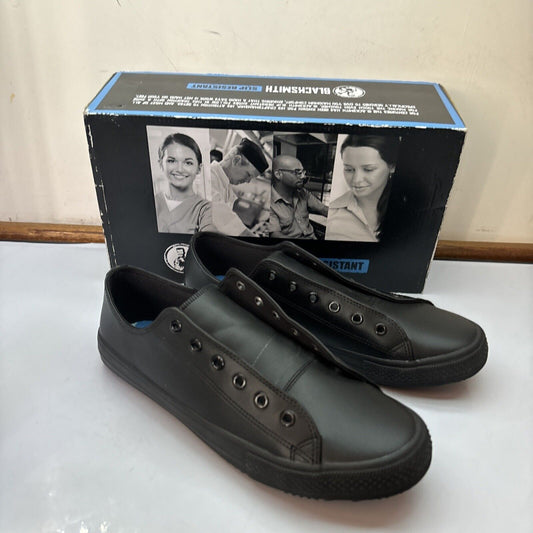 Blacksmith Work Shoes Unisex Leather Slip Resistant Black UK9 Malibu