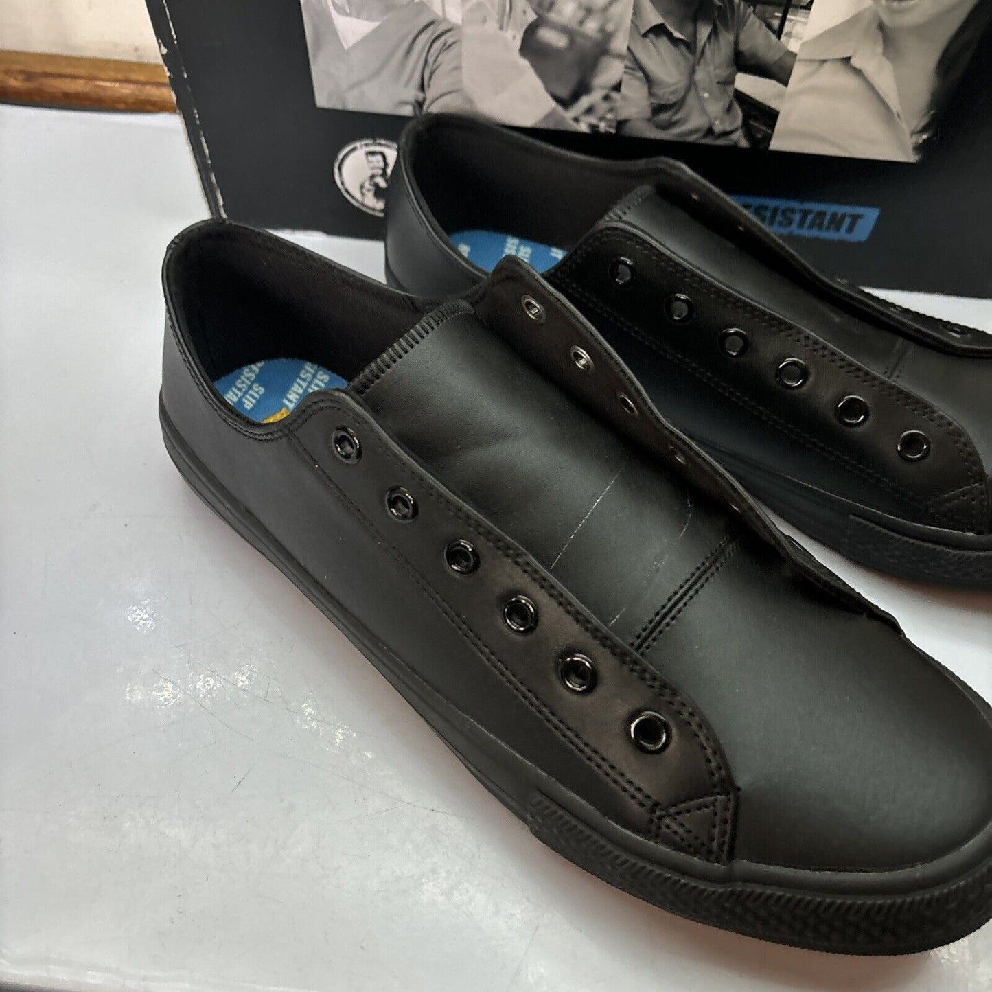 Blacksmith Work Shoes Unisex Leather Slip Resistant Black UK9 Malibu