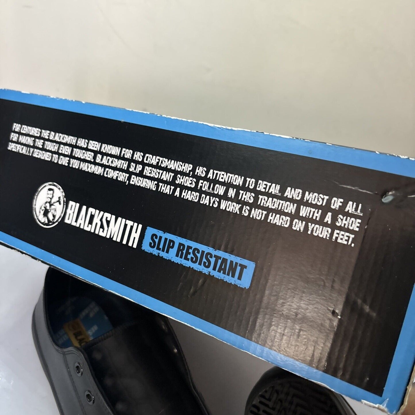 Blacksmith Work Shoes Unisex Leather Slip Resistant Black UK9 Malibu