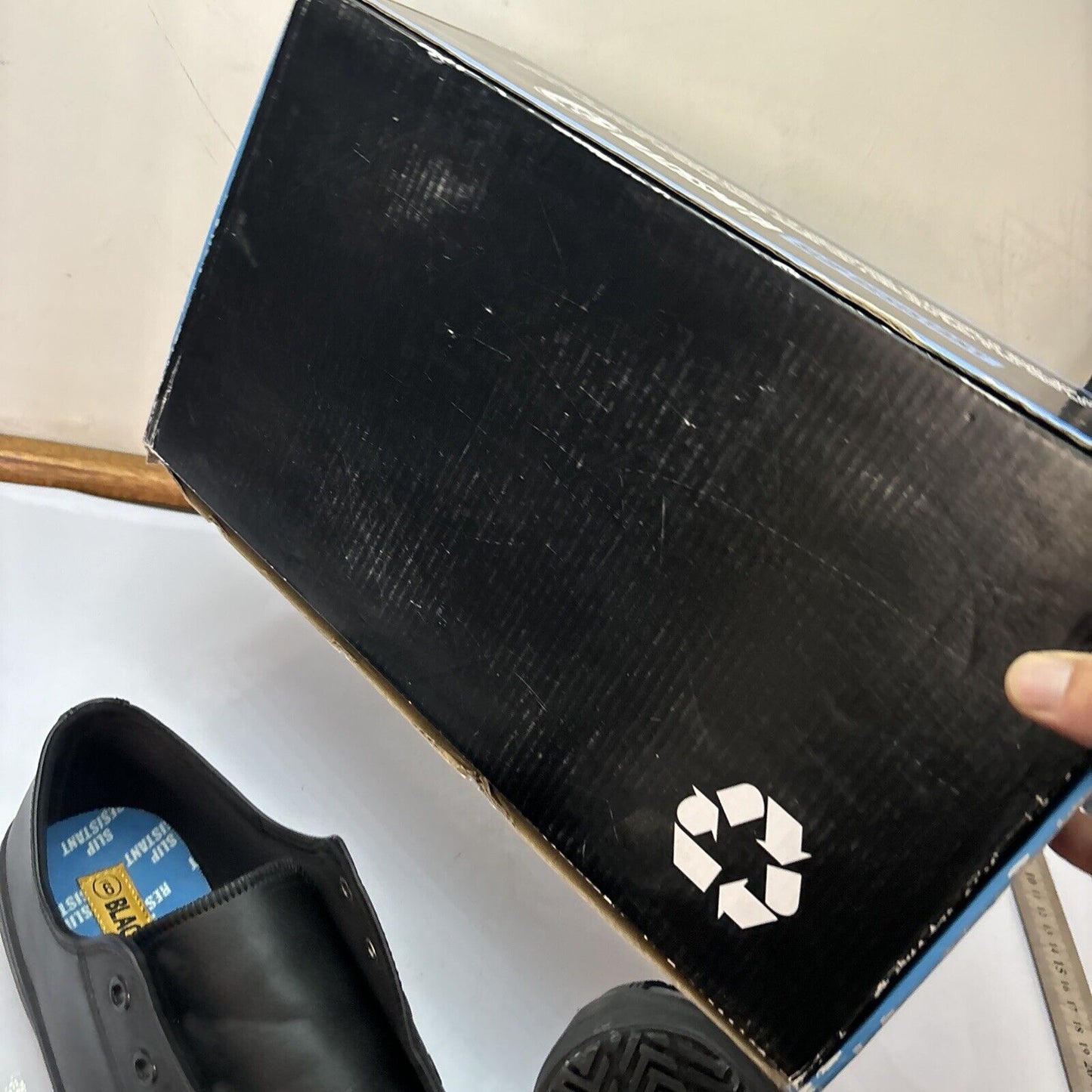 Blacksmith Work Shoes Unisex Leather Slip Resistant Black UK9 Malibu