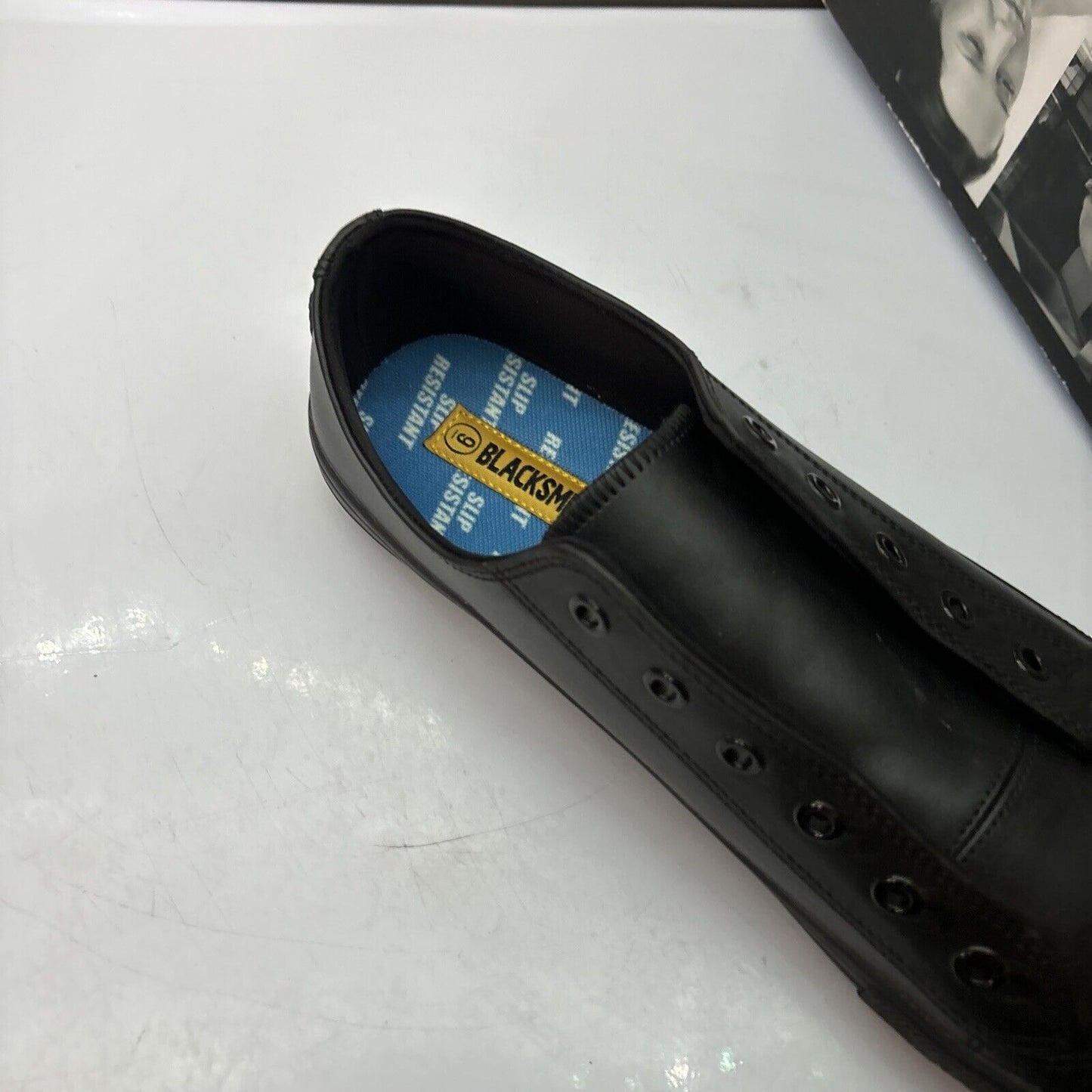 Blacksmith Work Shoes Unisex Leather Slip Resistant Black UK9 Malibu