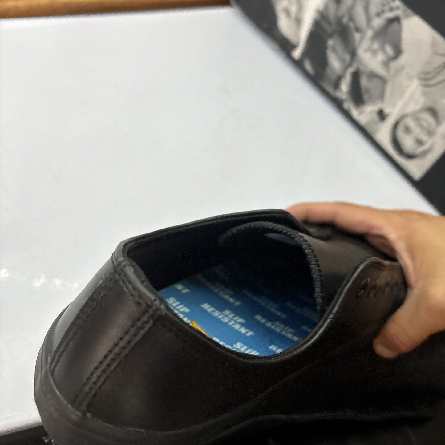 Blacksmith Work Shoes Unisex Leather Slip Resistant Black UK9 Malibu