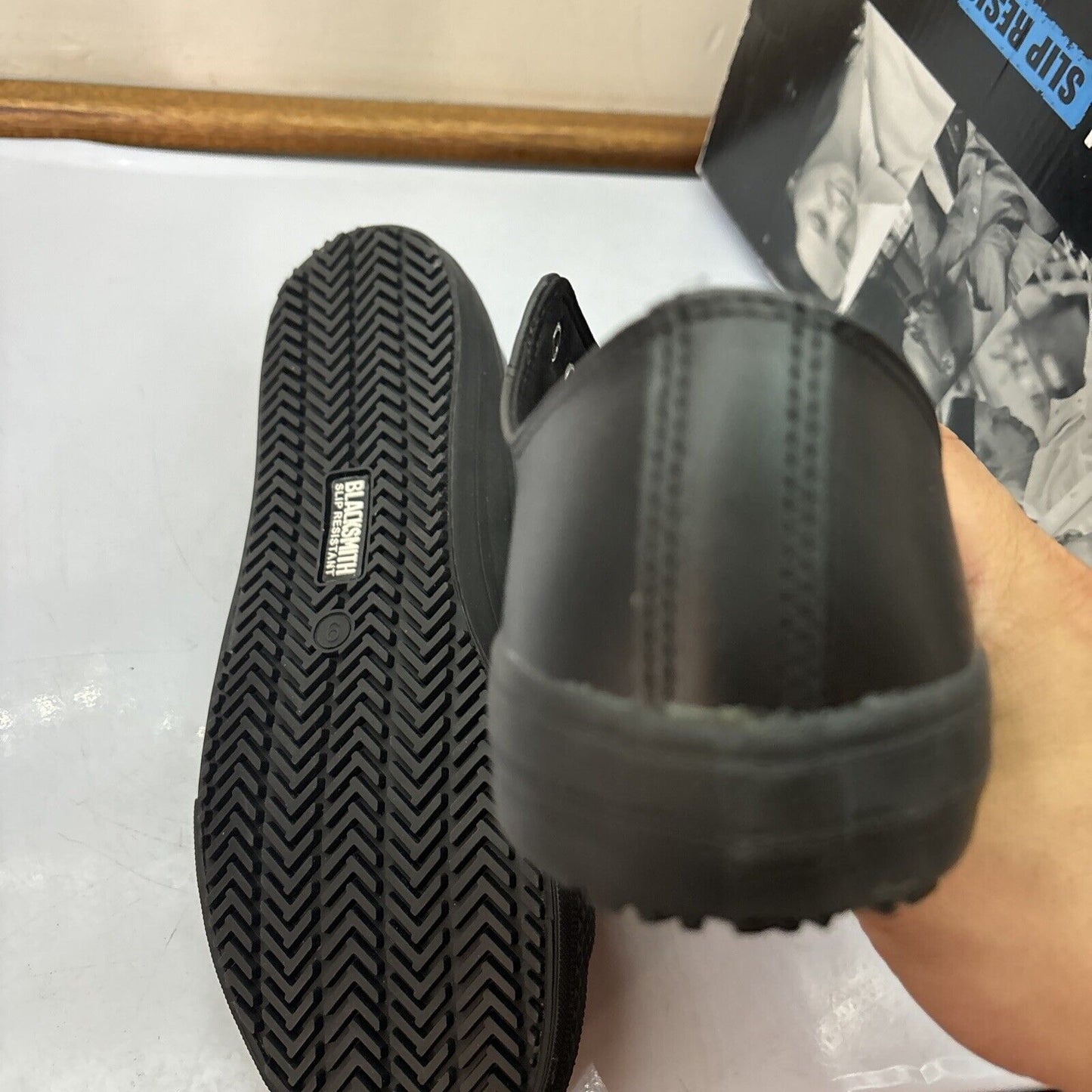 Blacksmith Work Shoes Unisex Leather Slip Resistant Black UK9 Malibu