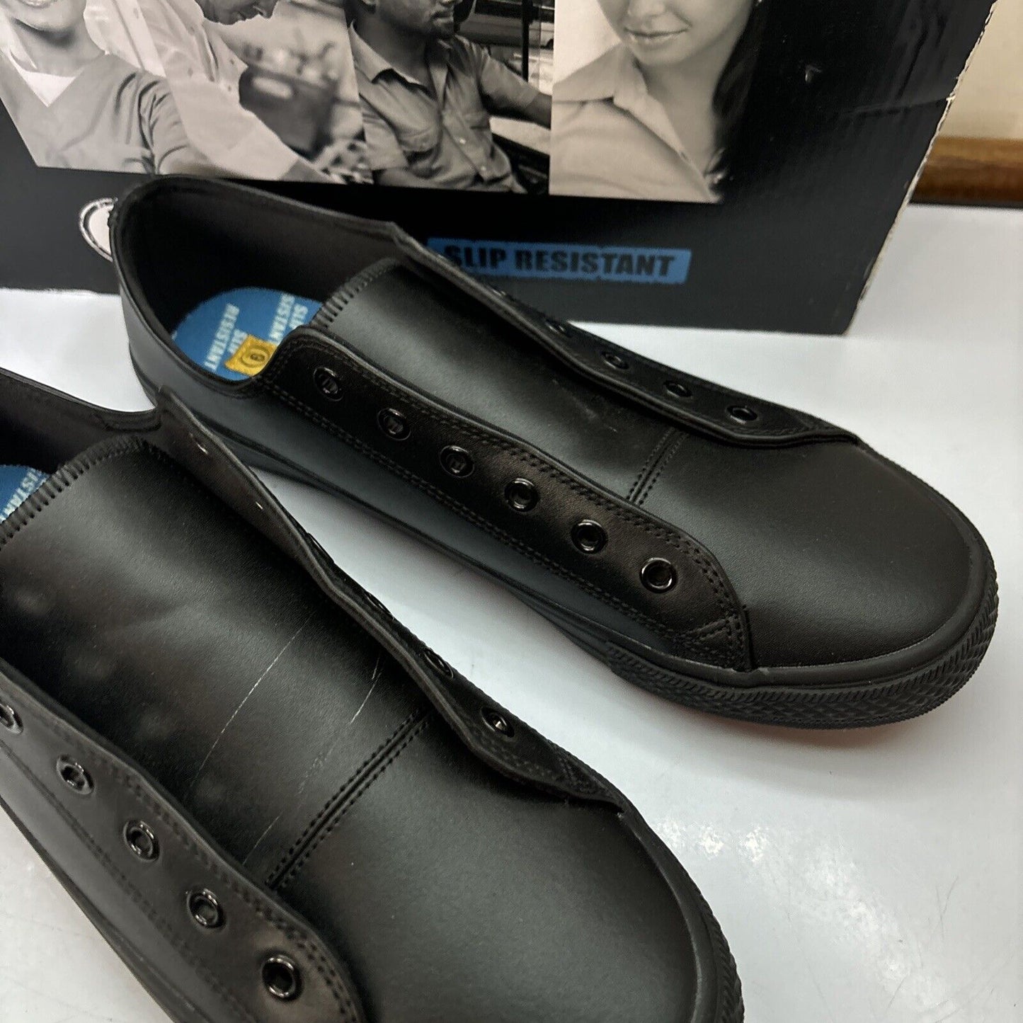 Blacksmith Work Shoes Unisex Leather Slip Resistant Black UK9 Malibu