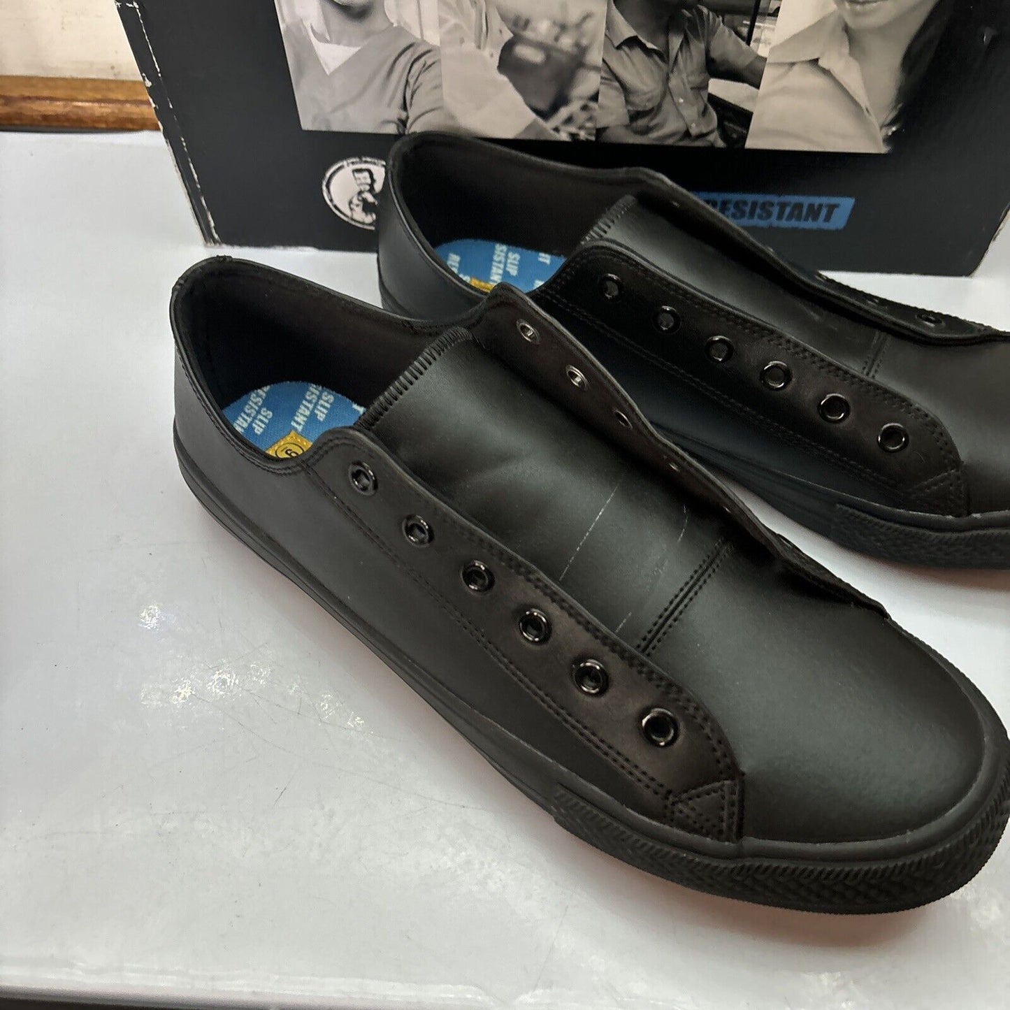 Blacksmith Work Shoes Unisex Leather Slip Resistant Black UK9 Malibu