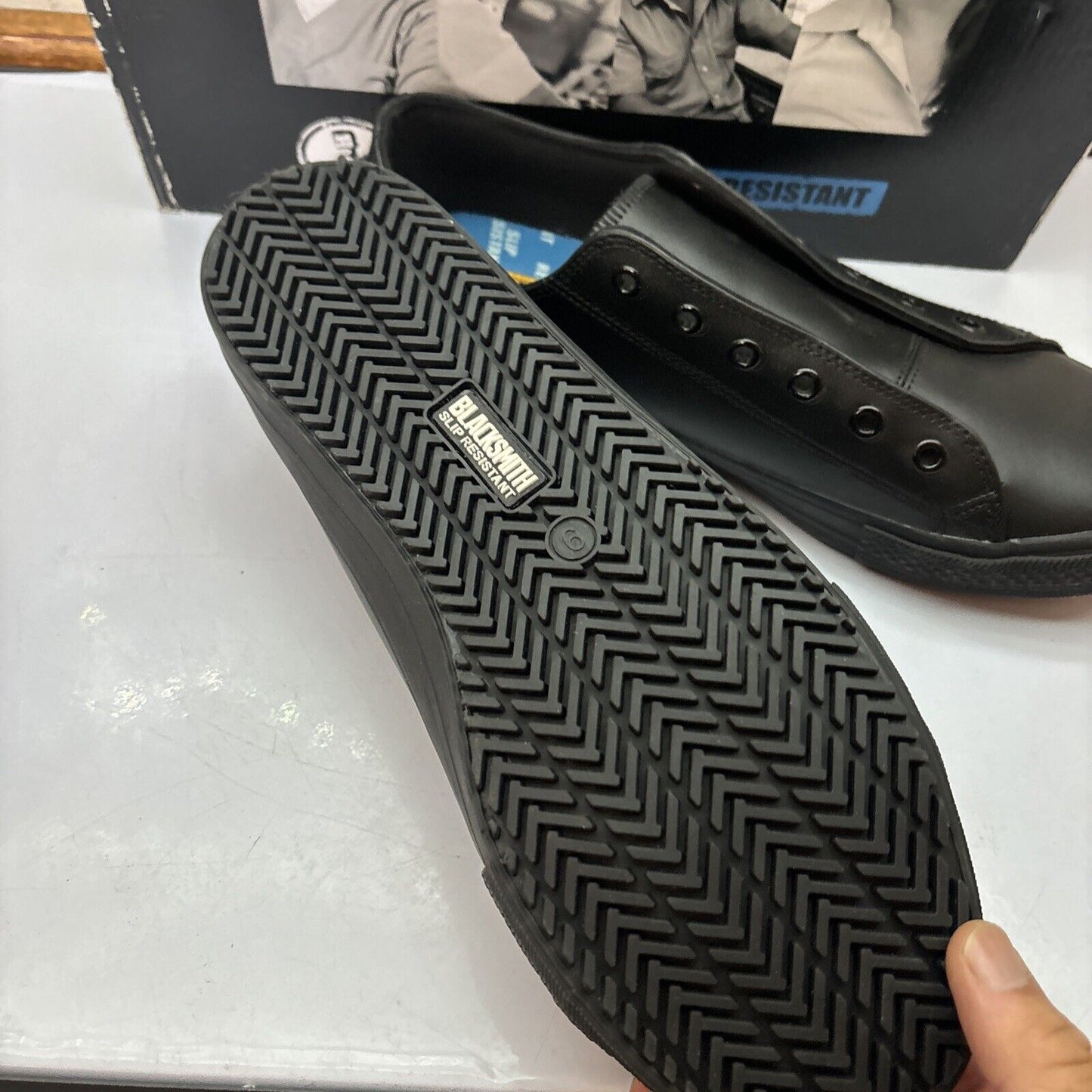 Blacksmith Work Shoes Unisex Leather Slip Resistant Black UK9 Malibu