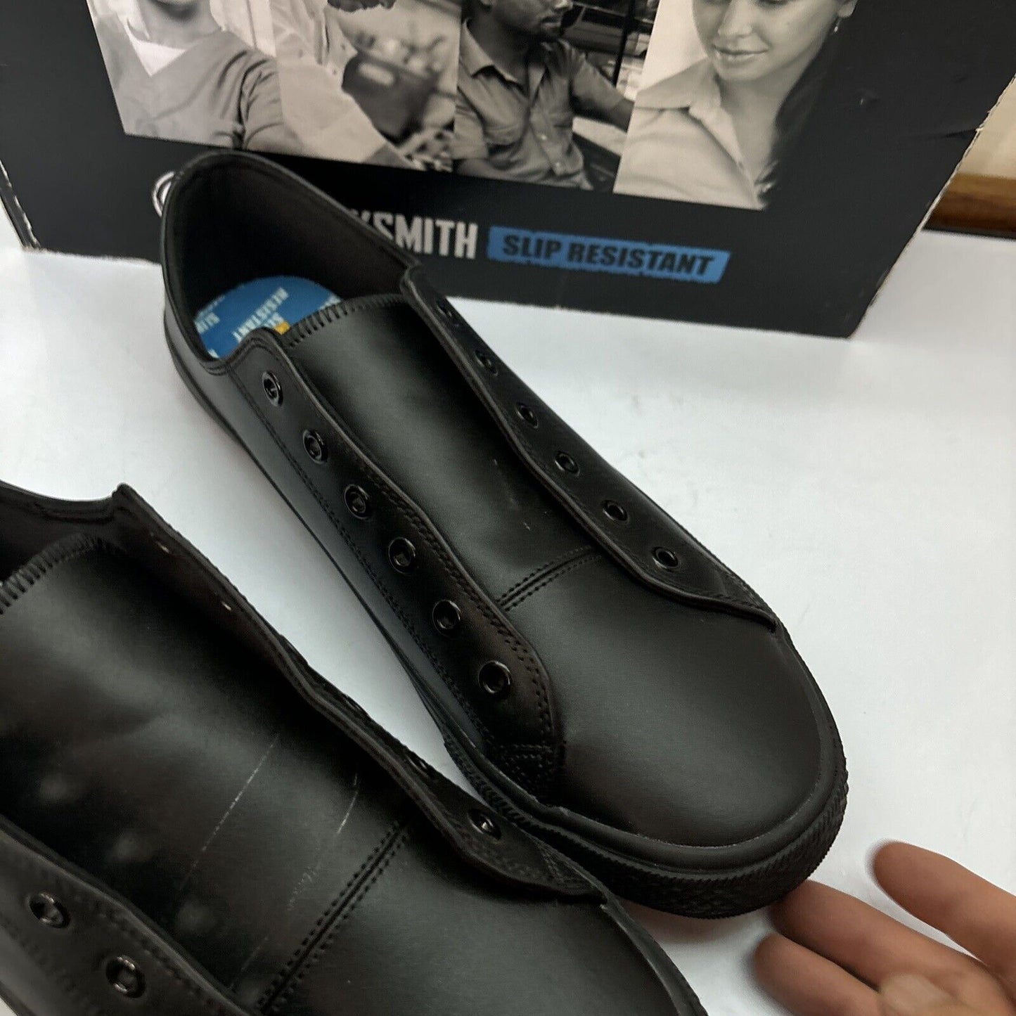 Blacksmith Work Shoes Unisex Leather Slip Resistant Black UK9 Malibu