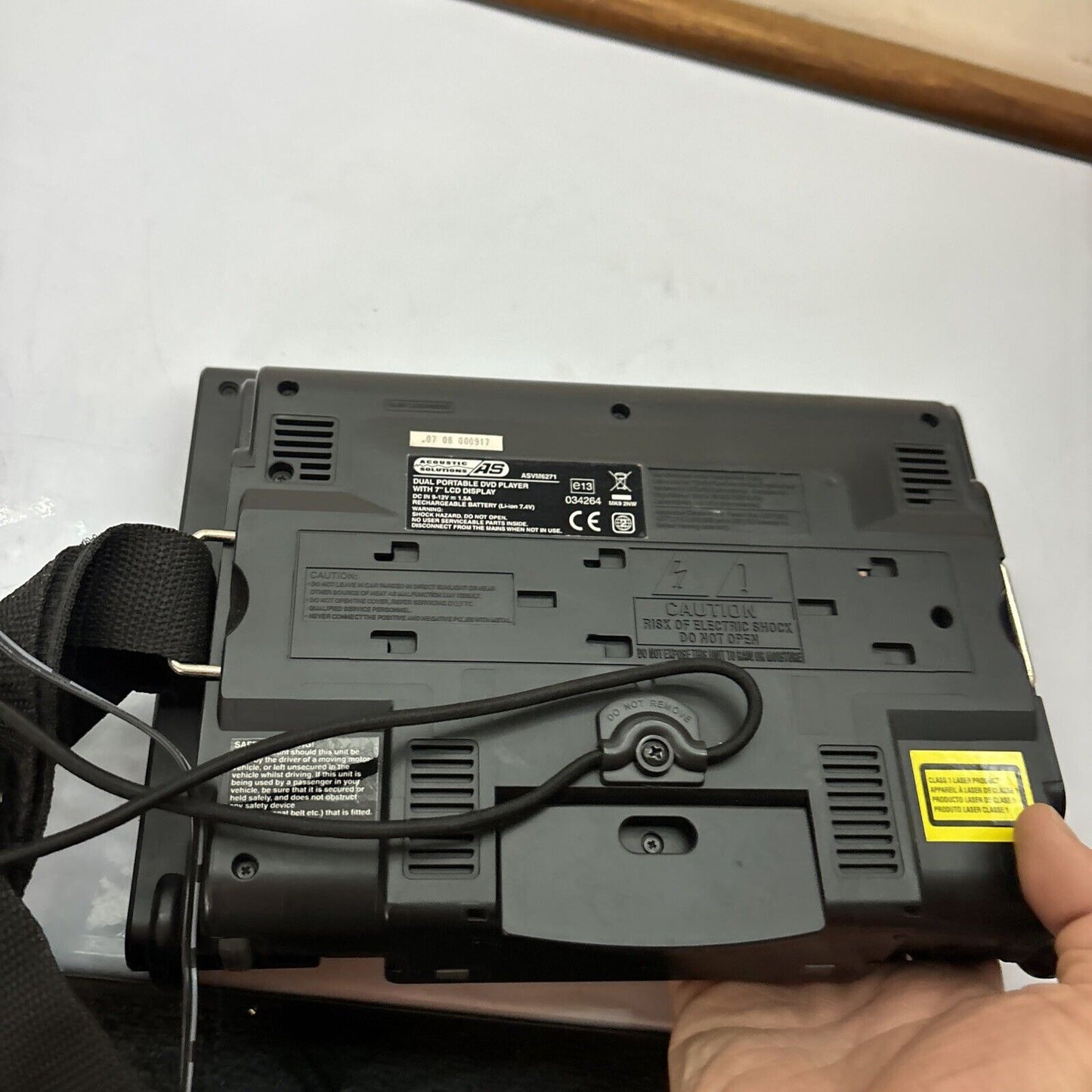 Acoustic Solutions 7" Portable DVD Player ASVM8271 Region 2