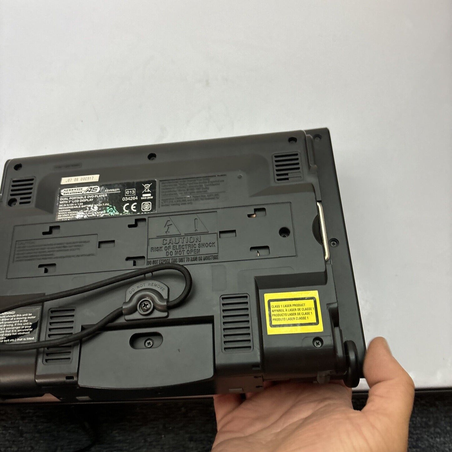 Acoustic Solutions 7" Portable DVD Player ASVM8271 Region 2