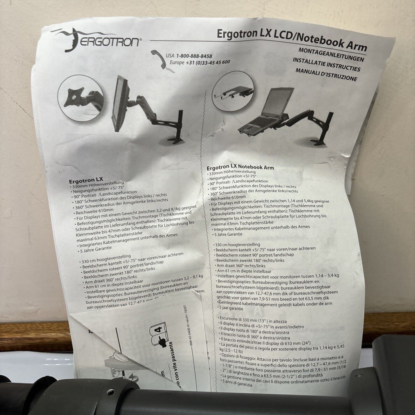 Ergotron LX LCD Notebook Arm *Never Used*