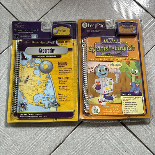 LeapPad Spanish-English Bilingual Book & QuantumPad Geography For LeapPad Book