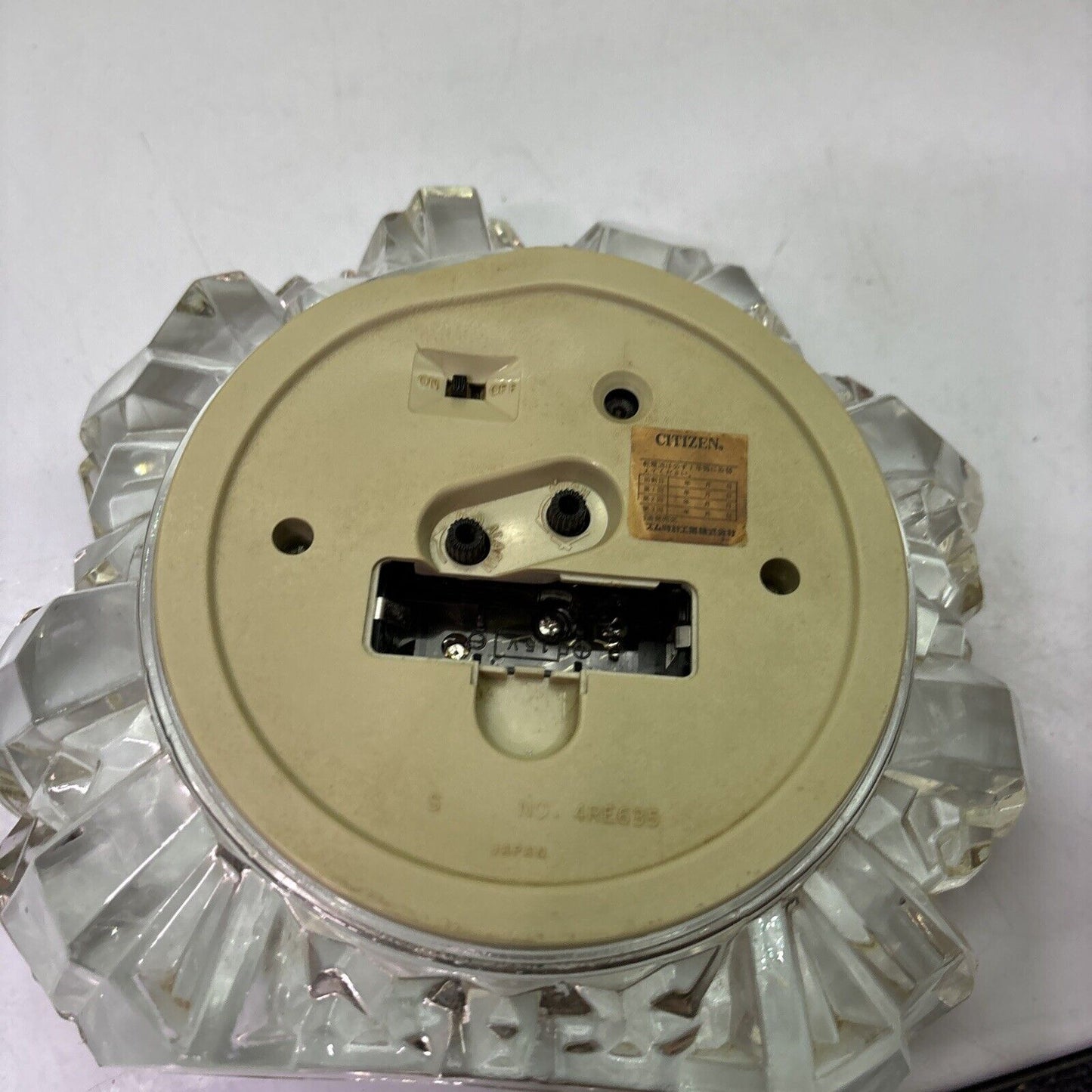 Citizen Glass Quartz Clock 4RE635 *Not Working - For Parts Or Repair*