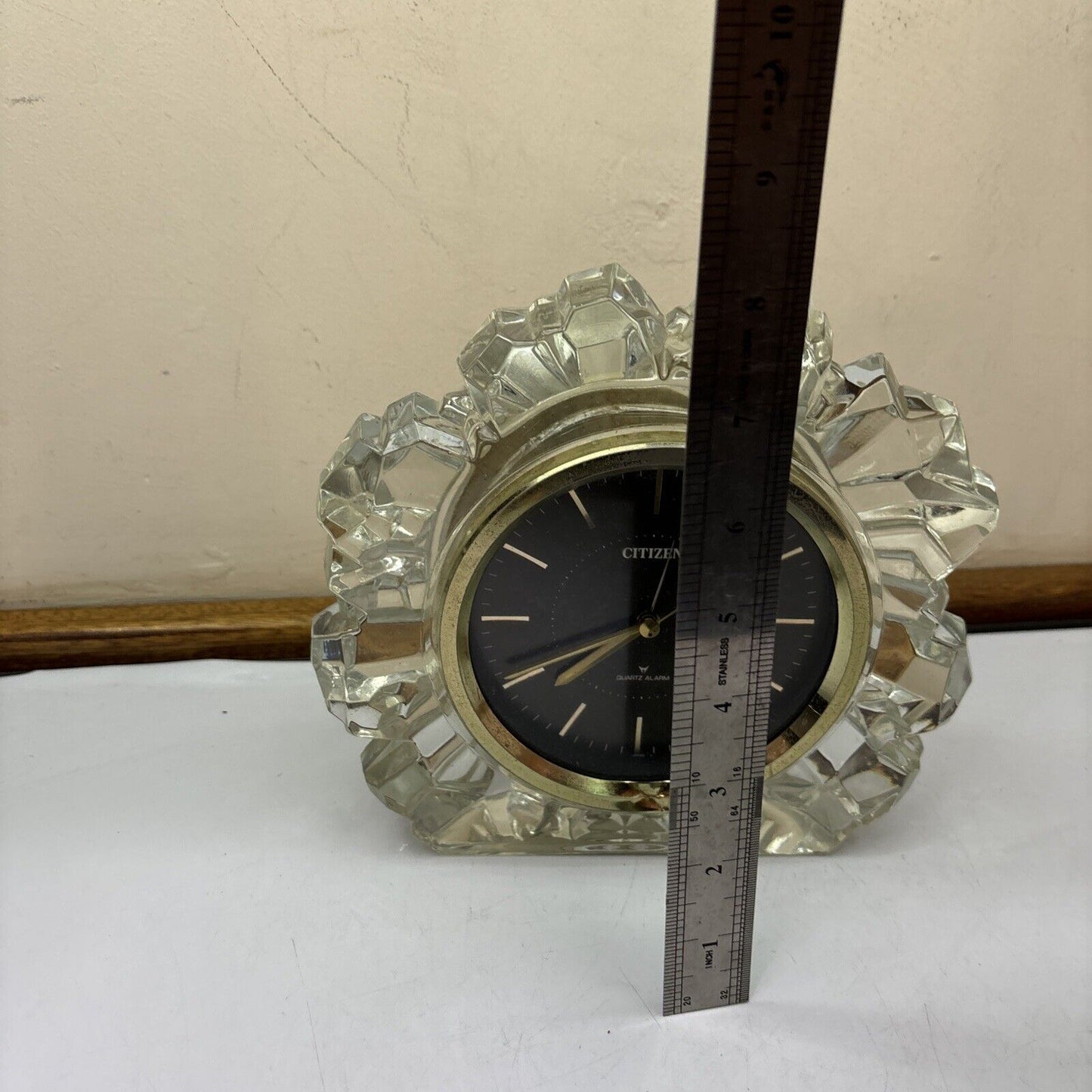 Citizen Glass Quartz Clock 4RE635 *Not Working - For Parts Or Repair*