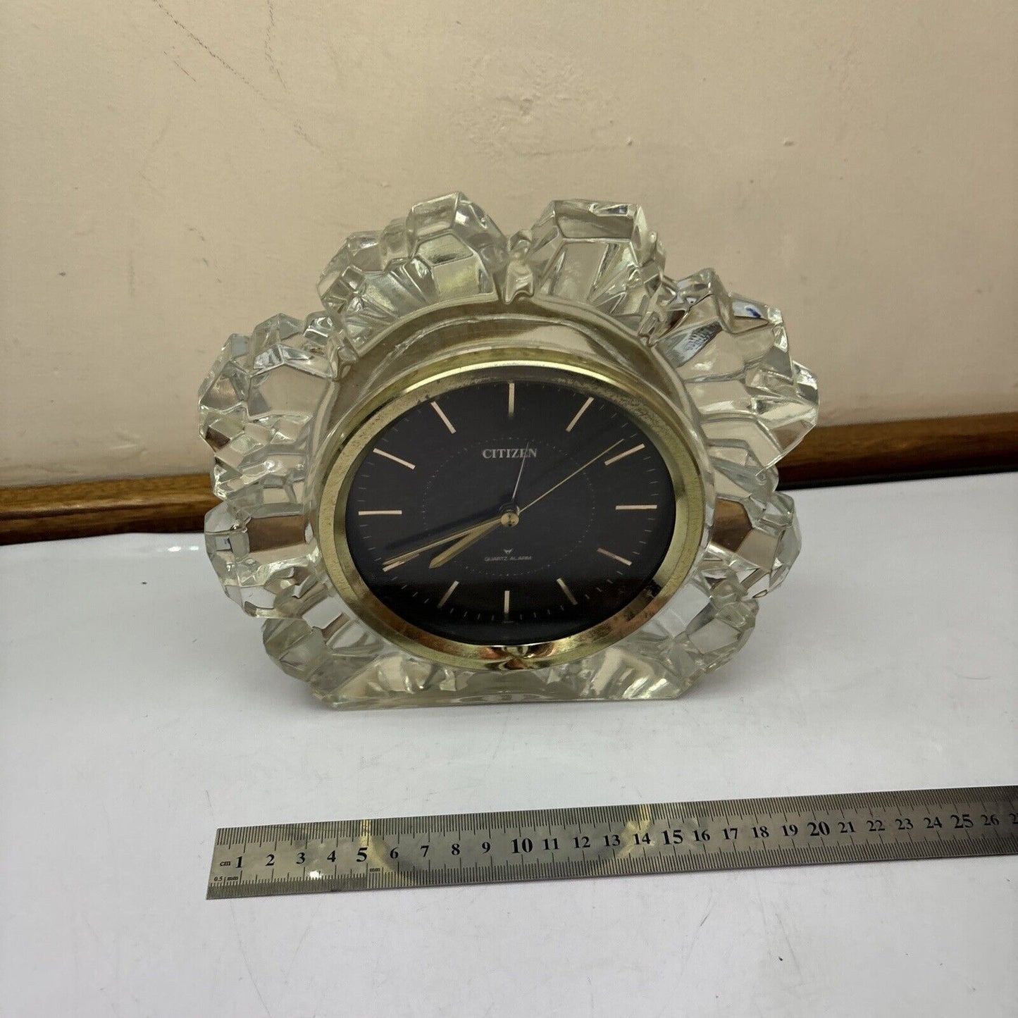 Citizen Glass Quartz Clock 4RE635 *Not Working - For Parts Or Repair*